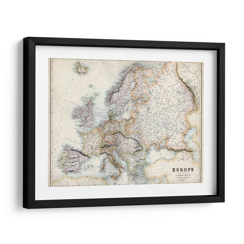 Mapa Pastel De Europa - G.H. Swanston | Cuadro decorativo de Canvas Lab