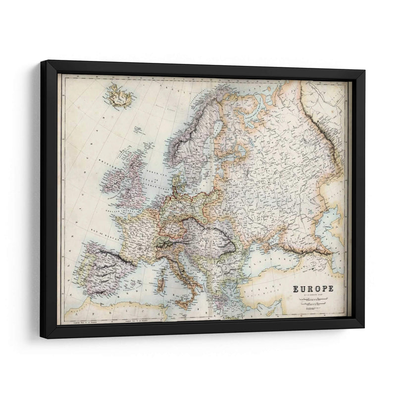 Mapa Pastel De Europa - G.H. Swanston | Cuadro decorativo de Canvas Lab