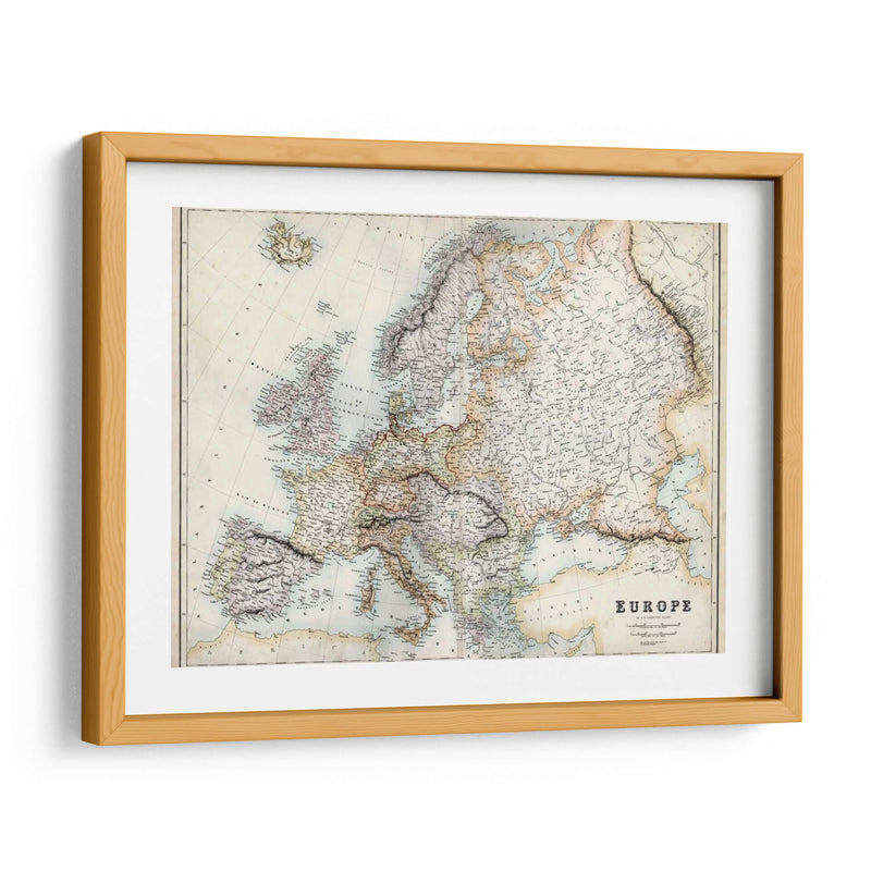 Mapa Pastel De Europa - G.H. Swanston | Cuadro decorativo de Canvas Lab