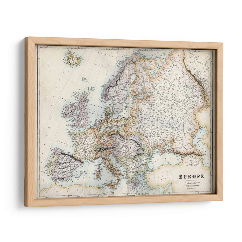 Mapa Pastel De Europa - G.H. Swanston | Cuadro decorativo de Canvas Lab