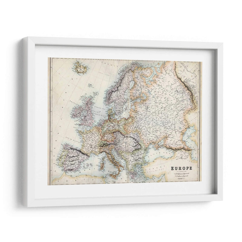 Mapa Pastel De Europa - G.H. Swanston | Cuadro decorativo de Canvas Lab