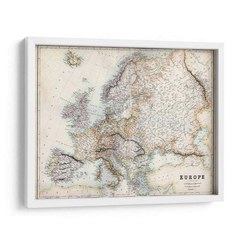 Mapa Pastel De Europa - G.H. Swanston | Cuadro decorativo de Canvas Lab