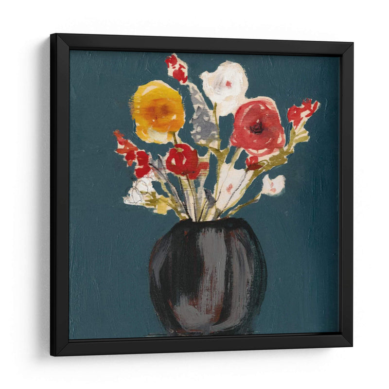 Ramo En Teal I - Jennifer Goldberger | Cuadro decorativo de Canvas Lab