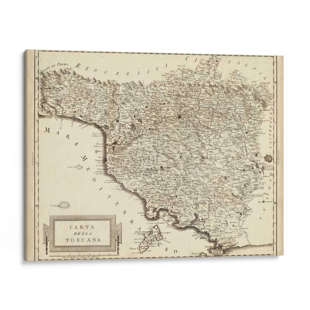 Mapa Antiguo De La Toscana | Cuadro decorativo de Canvas Lab