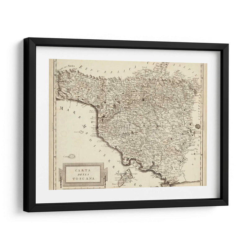 Mapa Antiguo De La Toscana | Cuadro decorativo de Canvas Lab