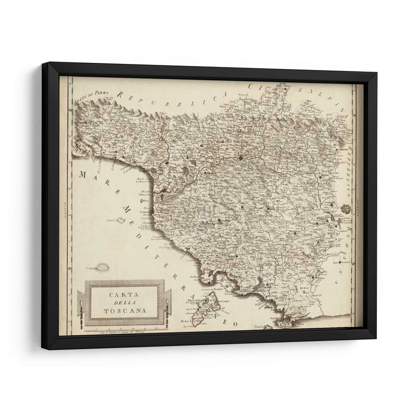 Mapa Antiguo De La Toscana | Cuadro decorativo de Canvas Lab