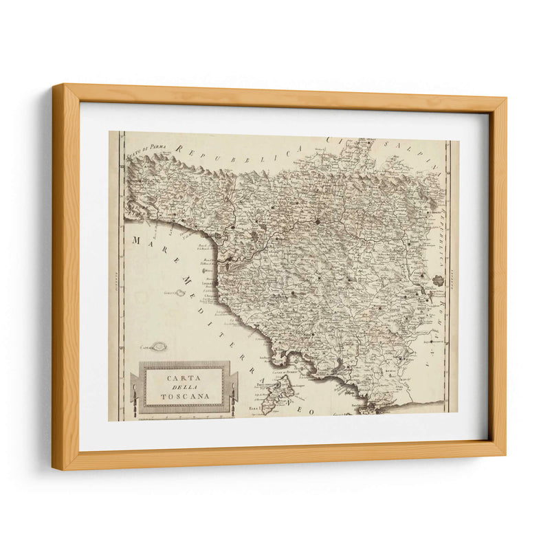 Mapa Antiguo De La Toscana | Cuadro decorativo de Canvas Lab