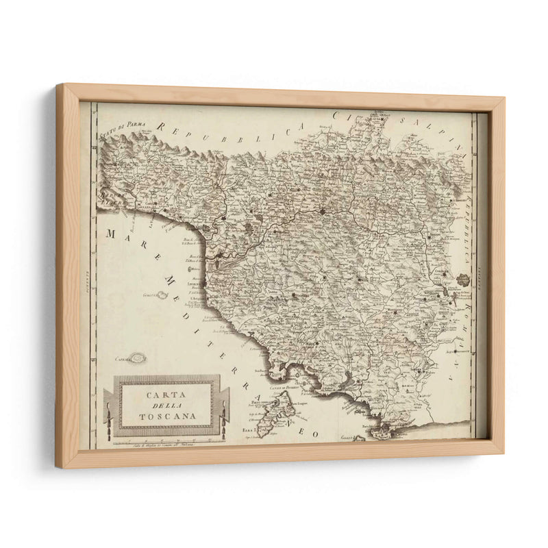 Mapa Antiguo De La Toscana | Cuadro decorativo de Canvas Lab