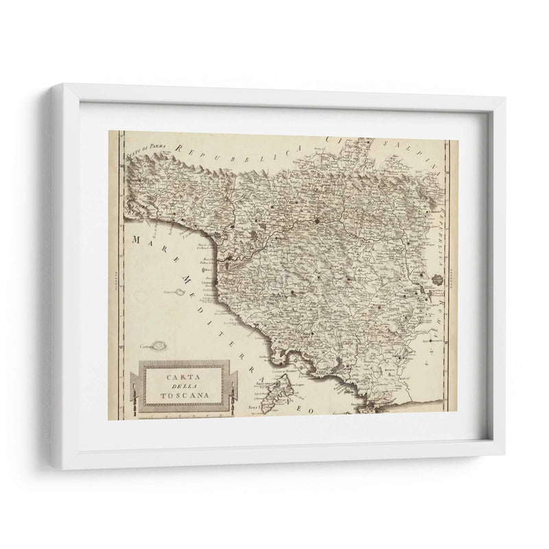 Mapa Antiguo De La Toscana | Cuadro decorativo de Canvas Lab