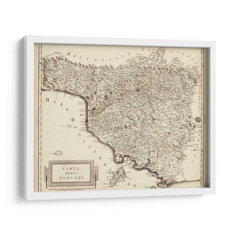 Mapa Antiguo De La Toscana | Cuadro decorativo de Canvas Lab