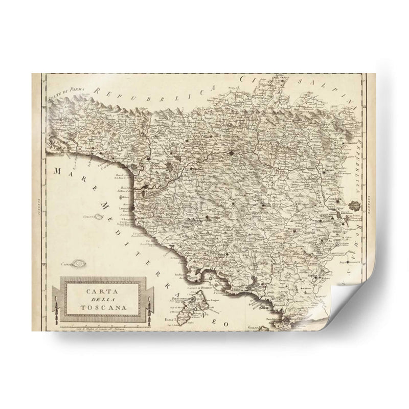 Mapa Antiguo De La Toscana | Cuadro decorativo de Canvas Lab