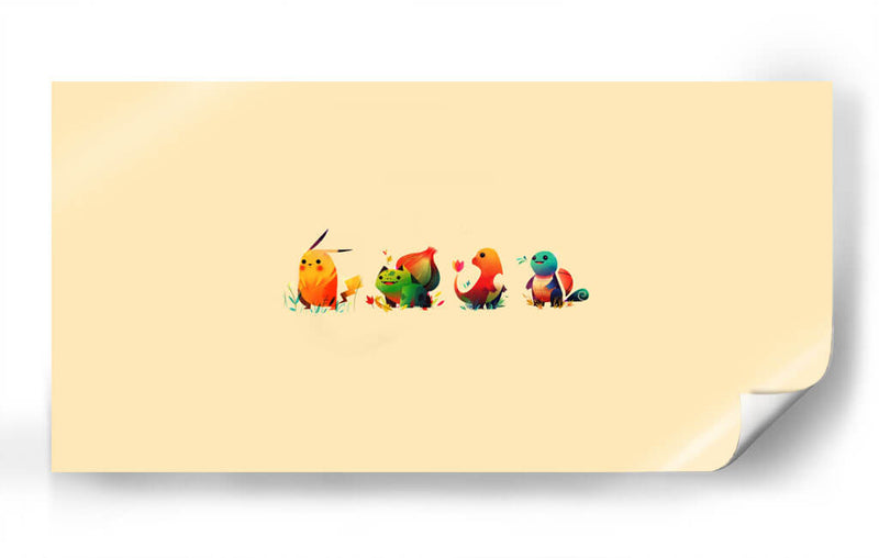 Pokémon minimals | Cuadro decorativo de Canvas Lab