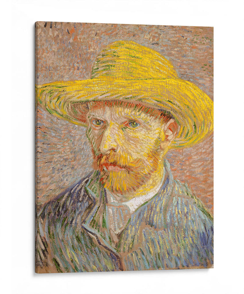 Self-Portrait with a Straw Hat - Vincent Van Gogh | Cuadro decorativo de Canvas Lab