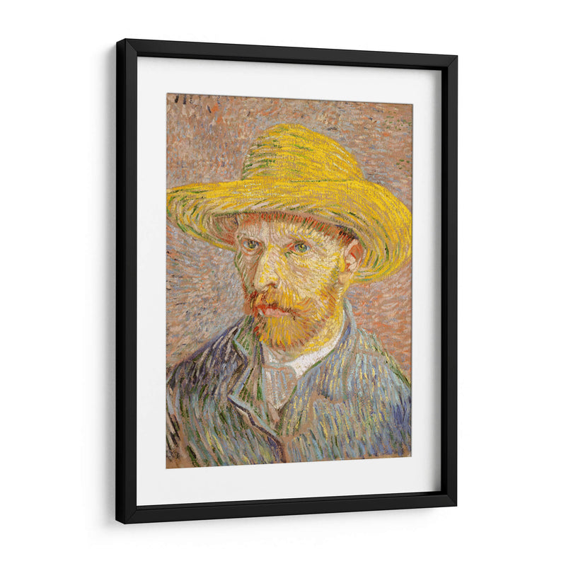 Self-Portrait with a Straw Hat - Vincent Van Gogh | Cuadro decorativo de Canvas Lab