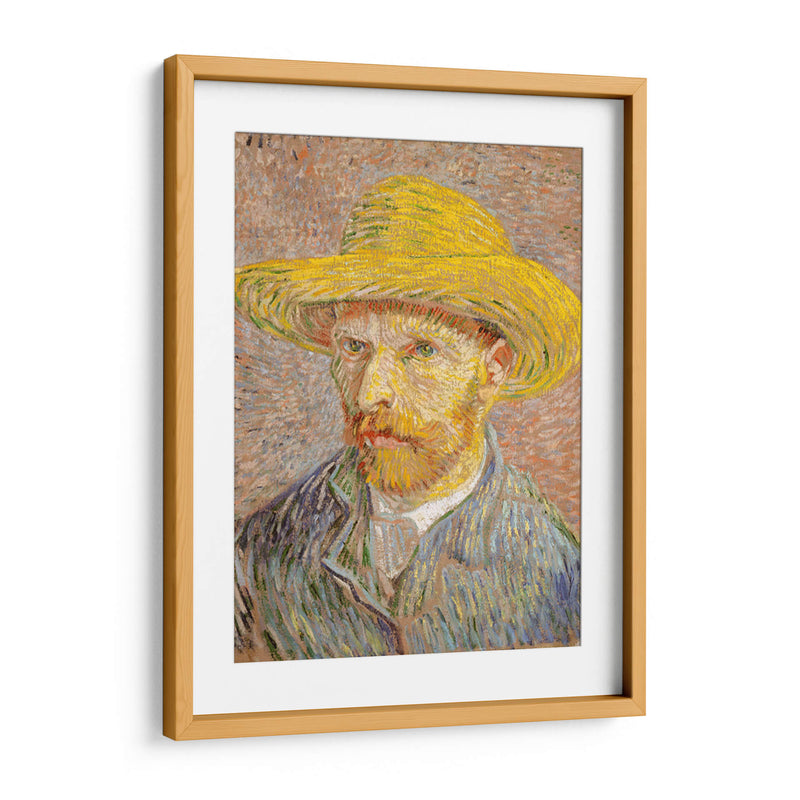 Self-Portrait with a Straw Hat - Vincent Van Gogh | Cuadro decorativo de Canvas Lab