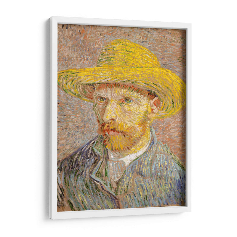 Self-Portrait with a Straw Hat - Vincent Van Gogh | Cuadro decorativo de Canvas Lab