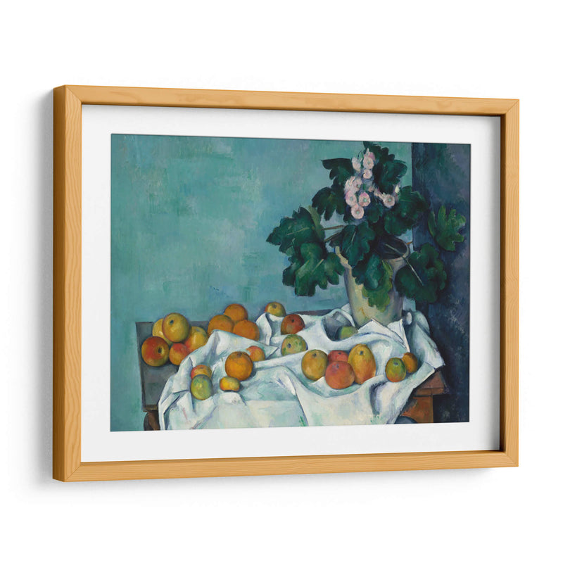 Still Life with Apples and a Pot of Primroses - Paul Cézanne | Cuadro decorativo de Canvas Lab