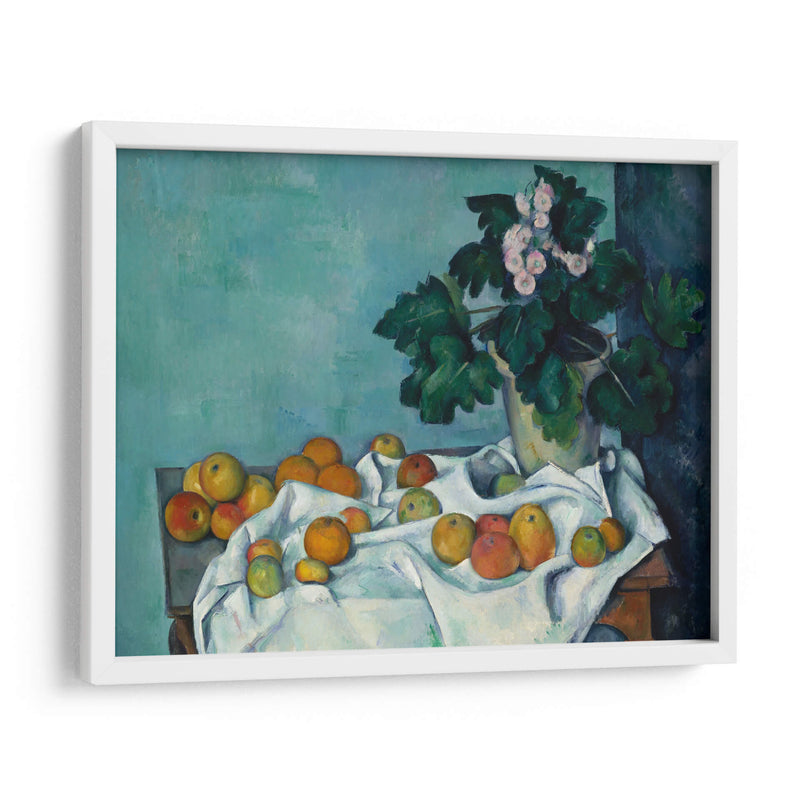 Still Life with Apples and a Pot of Primroses - Paul Cézanne | Cuadro decorativo de Canvas Lab