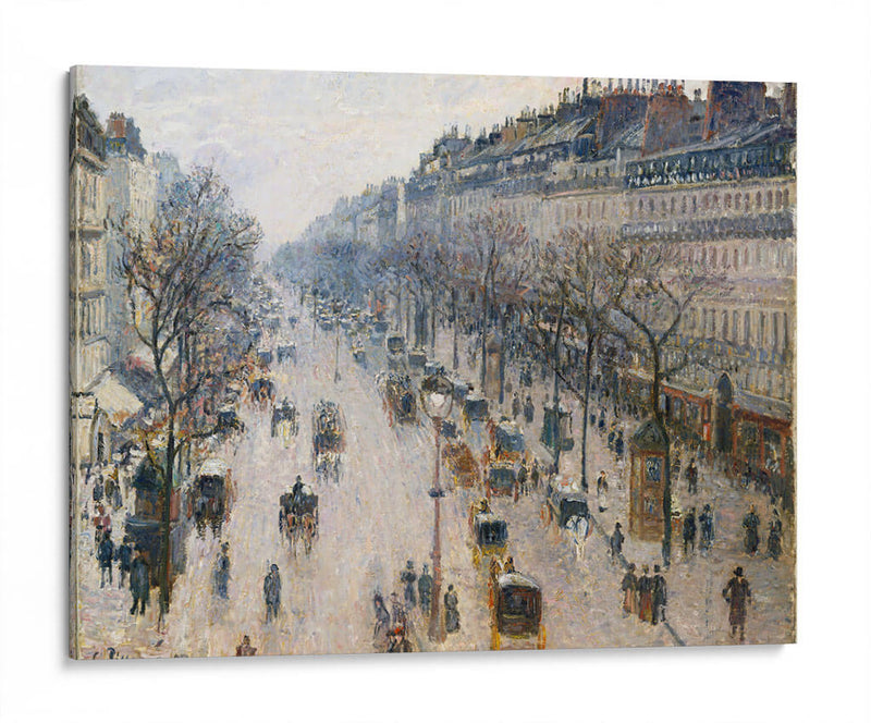 The Boulevard Montmartre on a Winter Morning - Camille Pissarro | Cuadro decorativo de Canvas Lab