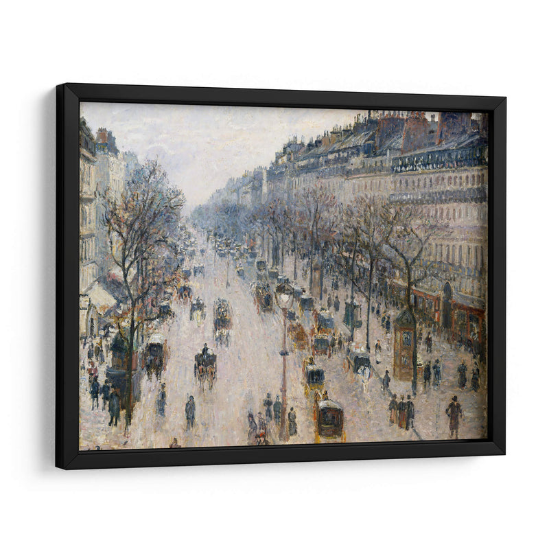 The Boulevard Montmartre on a Winter Morning - Camille Pissarro | Cuadro decorativo de Canvas Lab