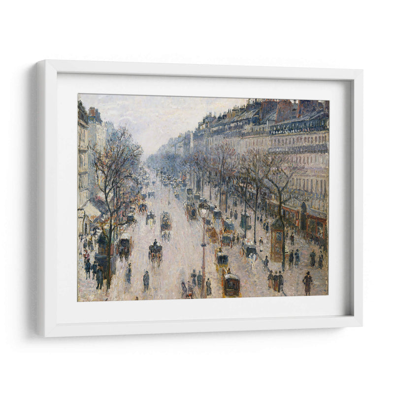 The Boulevard Montmartre on a Winter Morning - Camille Pissarro | Cuadro decorativo de Canvas Lab