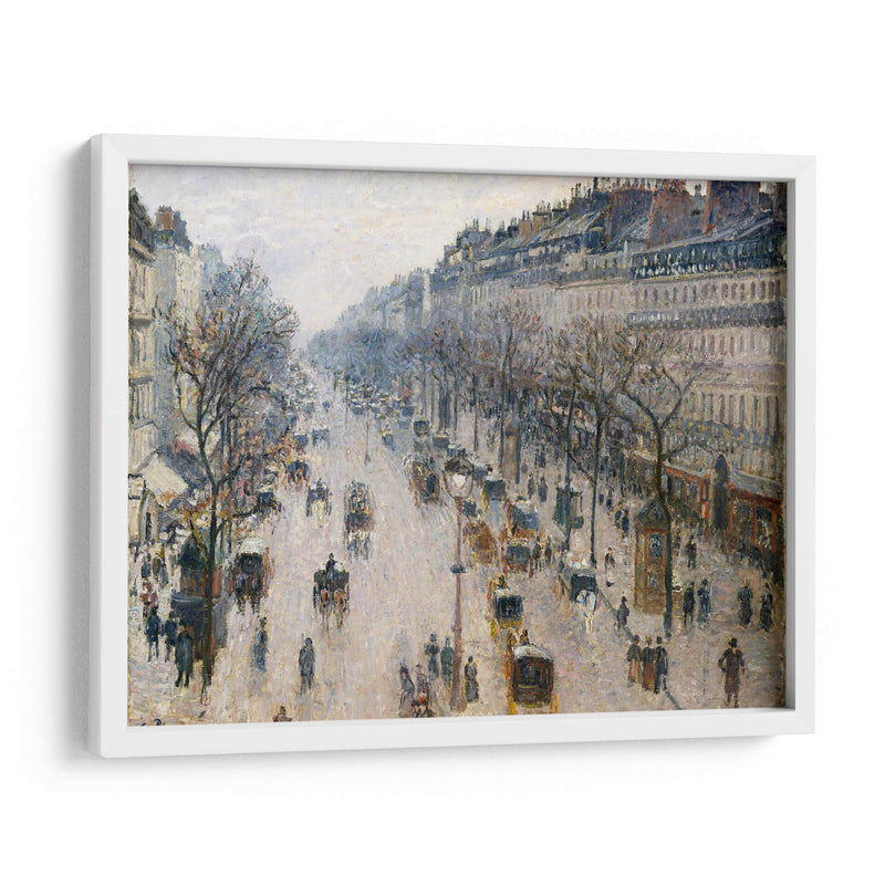 The Boulevard Montmartre on a Winter Morning - Camille Pissarro | Cuadro decorativo de Canvas Lab