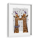 Besando Jirafas Con Pájaros - Fab Funky | Cuadro decorativo de Canvas Lab