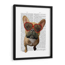 Bulldog Francés Y Gafas De Corazón. - Fab Funky | Cuadro decorativo de Canvas Lab