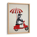 Pingüino En Rojo Ciclomotor - Fab Funky | Cuadro decorativo de Canvas Lab