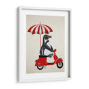 Pingüino En Rojo Ciclomotor - Fab Funky | Cuadro decorativo de Canvas Lab