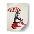 Pingüino En Rojo Ciclomotor - Fab Funky | Cuadro decorativo de Canvas Lab
