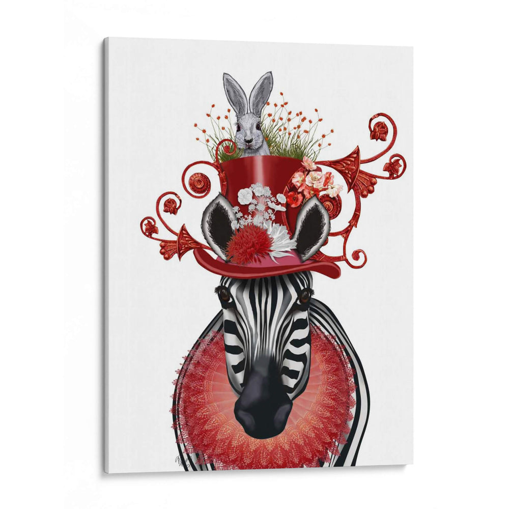 Sombrero De Cebra Y Conejito - Fab Funky | Cuadro decorativo de Canvas Lab