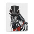 Cebra Con Sombrero De Copa Y Pajarita 1, De Lado - Fab Funky | Cuadro decorativo de Canvas Lab