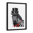 Cebra Con Sombrero De Copa Y Pajarita 1, De Lado - Fab Funky | Cuadro decorativo de Canvas Lab