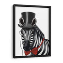 Cebra Con Sombrero De Copa Y Pajarita 1, De Lado - Fab Funky | Cuadro decorativo de Canvas Lab