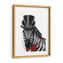 Cebra Con Sombrero De Copa Y Pajarita 1, De Lado - Fab Funky | Cuadro decorativo de Canvas Lab