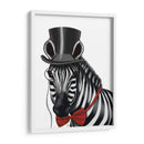 Cebra Con Sombrero De Copa Y Pajarita 1, De Lado - Fab Funky | Cuadro decorativo de Canvas Lab