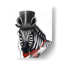 Cebra Con Sombrero De Copa Y Pajarita 1, De Lado - Fab Funky | Cuadro decorativo de Canvas Lab