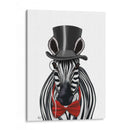 Cebra Con Sombrero De Copa Y Pajarita 2, Hacia Adelante. - Fab Funky | Cuadro decorativo de Canvas Lab