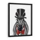 Cebra Con Sombrero De Copa Y Pajarita 2, Hacia Adelante. - Fab Funky | Cuadro decorativo de Canvas Lab