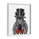 Cebra Con Sombrero De Copa Y Pajarita 2, Hacia Adelante. - Fab Funky | Cuadro decorativo de Canvas Lab