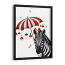 Cebra Con Paraguas 1, De Lado - Fab Funky | Cuadro decorativo de Canvas Lab