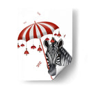 Cebra Con Paraguas 1, De Lado - Fab Funky | Cuadro decorativo de Canvas Lab