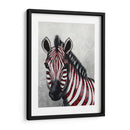 Cebra, Corazones De Amor Rojo - Fab Funky | Cuadro decorativo de Canvas Lab