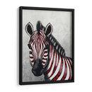 Cebra, Corazones De Amor Rojo - Fab Funky | Cuadro decorativo de Canvas Lab