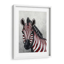 Cebra, Corazones De Amor Rojo - Fab Funky | Cuadro decorativo de Canvas Lab