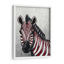 Cebra, Corazones De Amor Rojo - Fab Funky | Cuadro decorativo de Canvas Lab