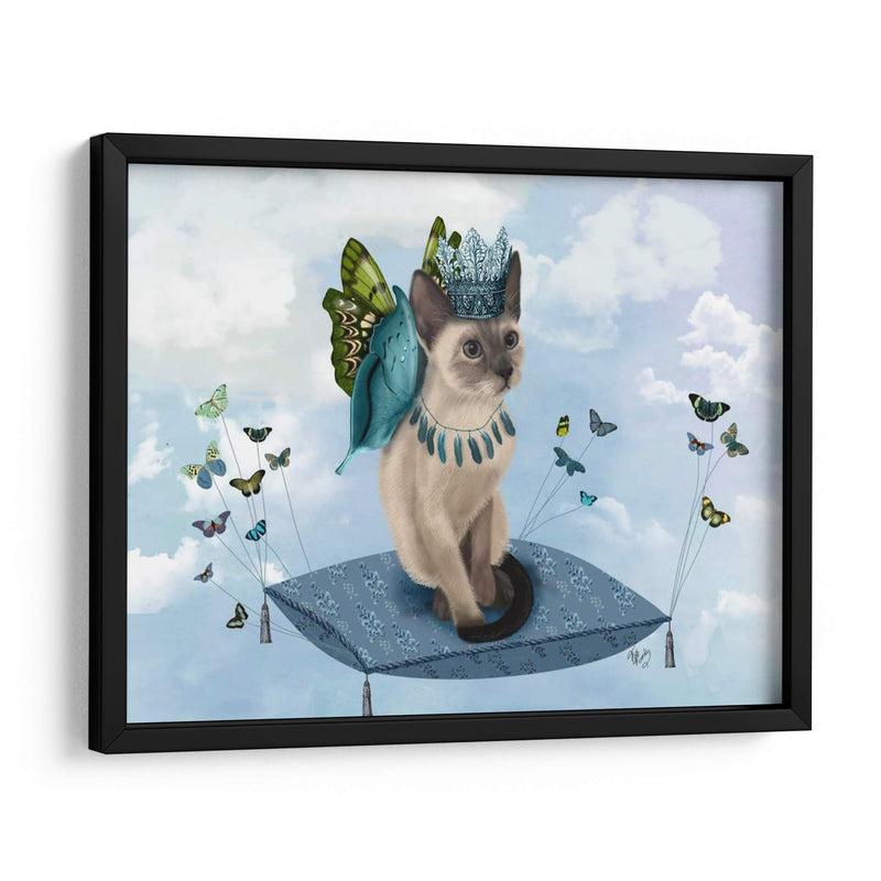 Gato En Almohada Con Mariposas - Fab Funky | Cuadro decorativo de Canvas Lab