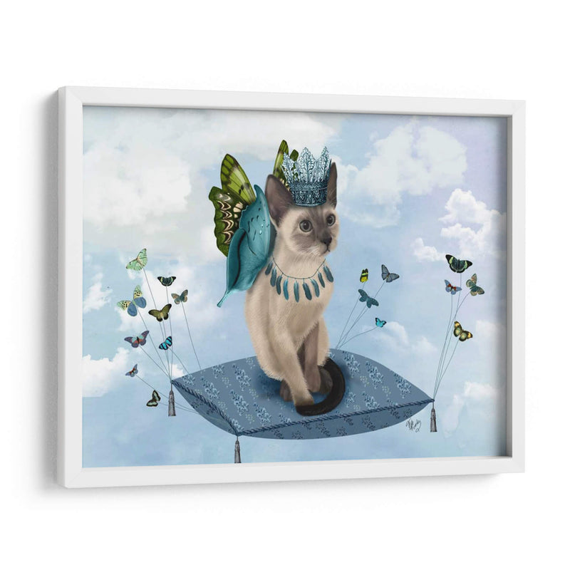 Gato En Almohada Con Mariposas - Fab Funky | Cuadro decorativo de Canvas Lab