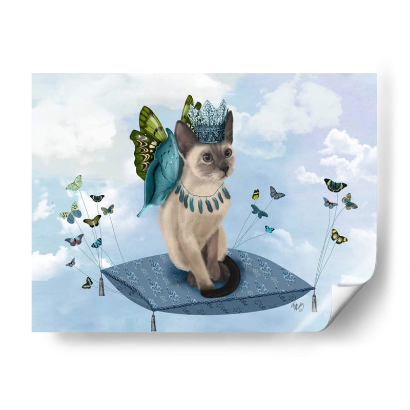 Gato En Almohada Con Mariposas - Fab Funky | Cuadro decorativo de Canvas Lab